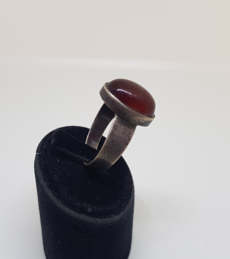 ÜZERİ YEMEN AKİĞİ TAŞLI HAC HATIRASI GÜMÜŞ YÜZÜK