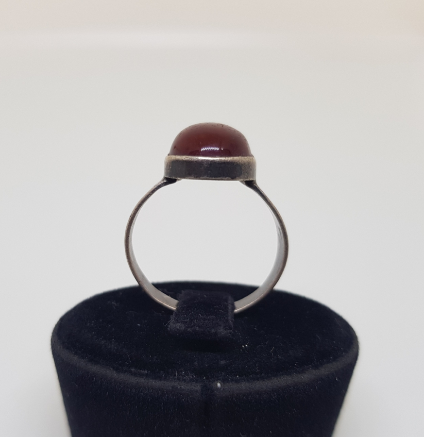 ÜZERİ YEMEN AKİĞİ TAŞLI HAC HATIRASI GÜMÜŞ YÜZÜK