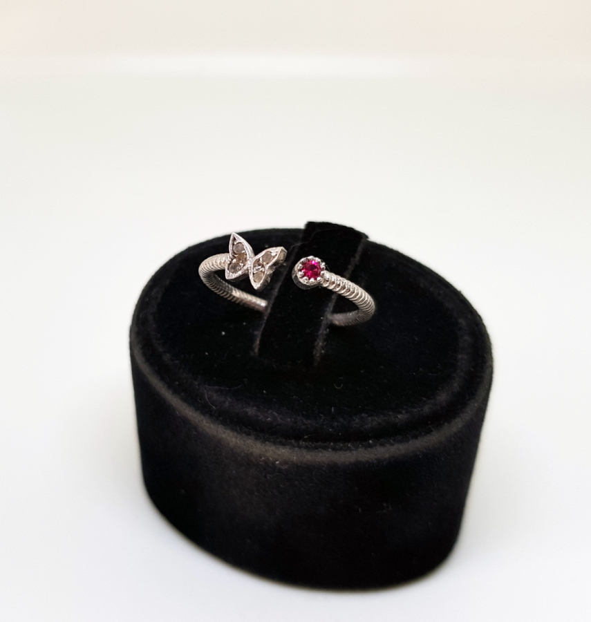 YAKUT VE PIRLANTA TAŞLI ÖZEL YAPIM EKLEM YÜZÜĞÜ