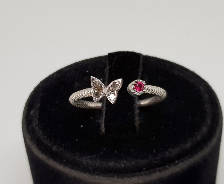 YAKUT VE PIRLANTA TAŞLI ÖZEL YAPIM EKLEM YÜZÜĞÜ