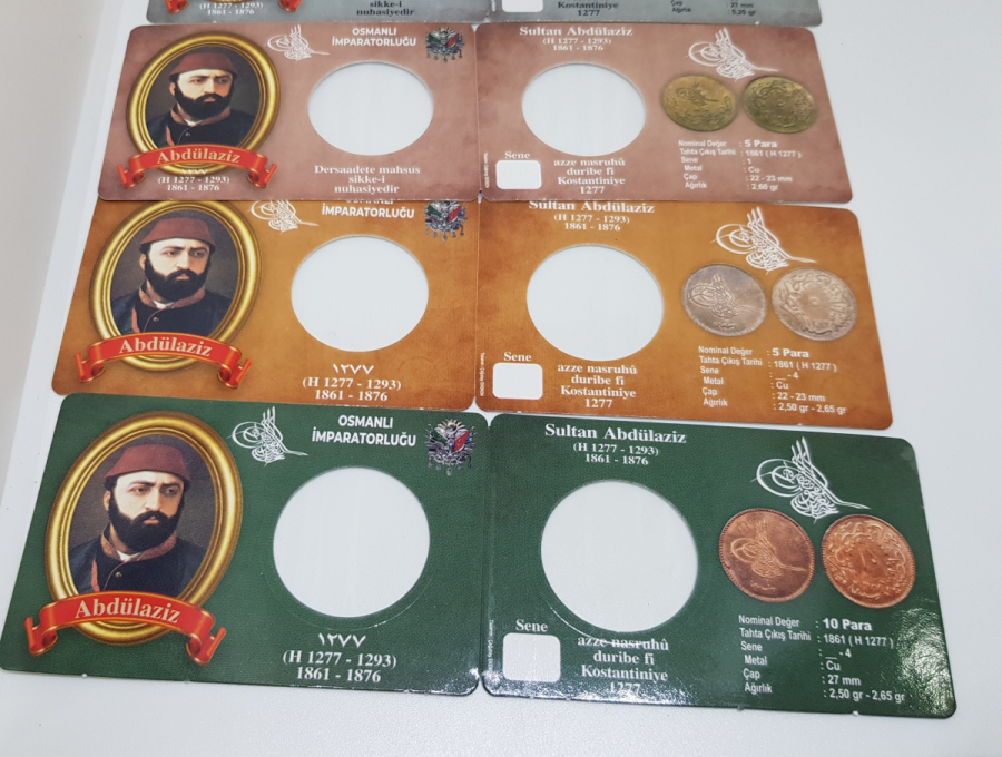 ABDÜLAZİZ HAN DÖNEMİ PARALAR İÇİN KOLEKSİYONLUK KAPAMA