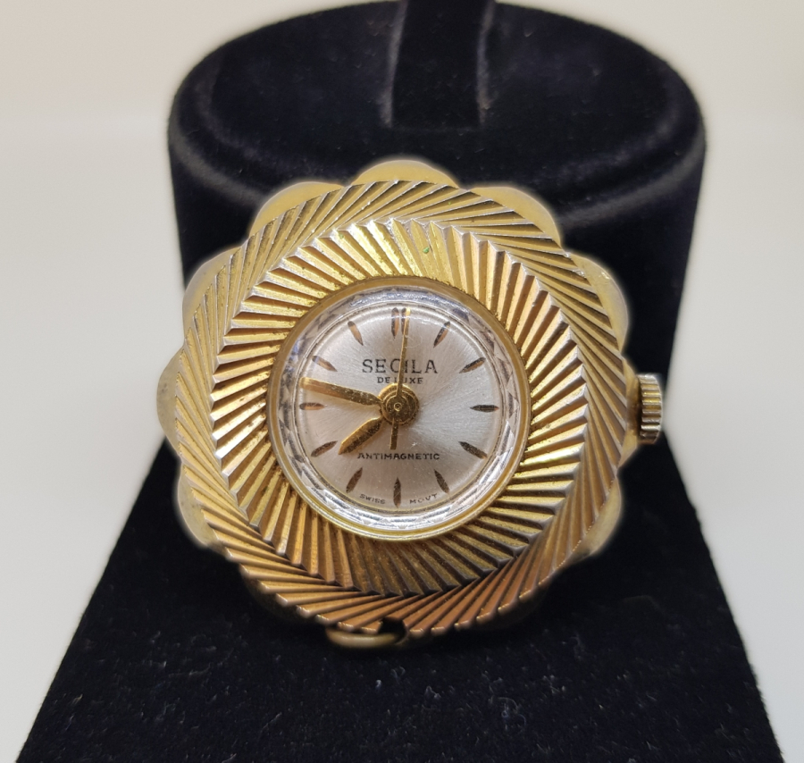 İSVİÇRE YAPIMI ALTIN KAPLAMA KURMALI ANTİKA KOLYE SAAT