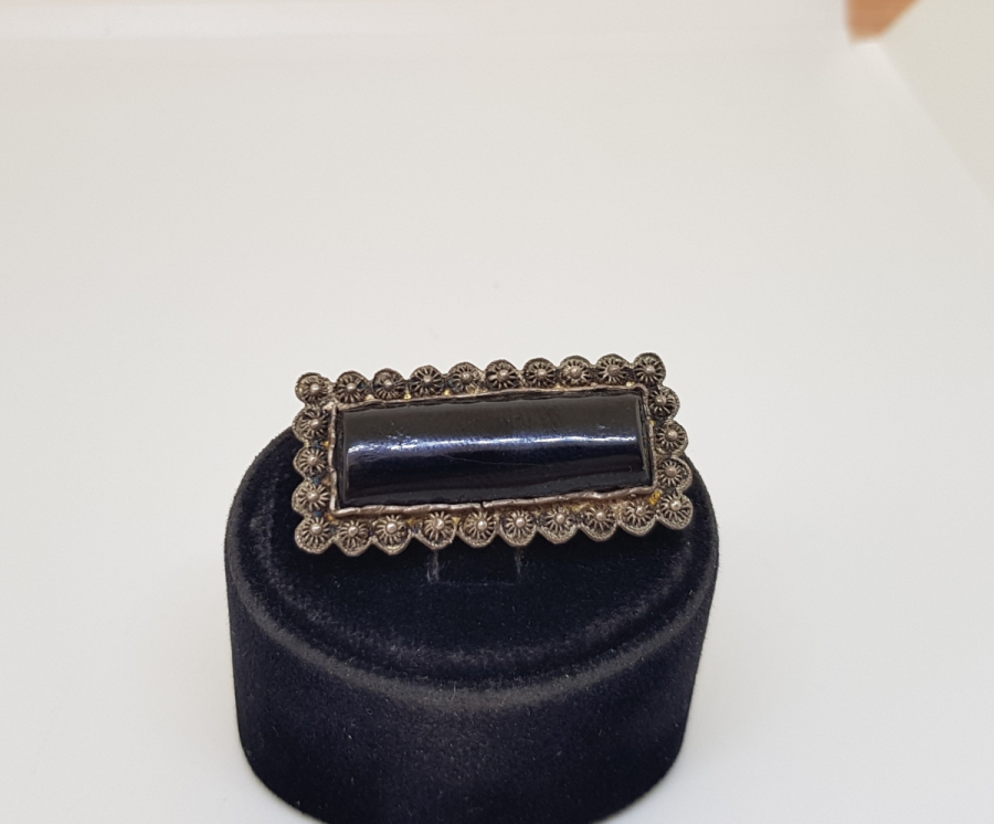 OLTU TAŞLI ÖZEL YAPIM GÜMÜŞ BROŞ