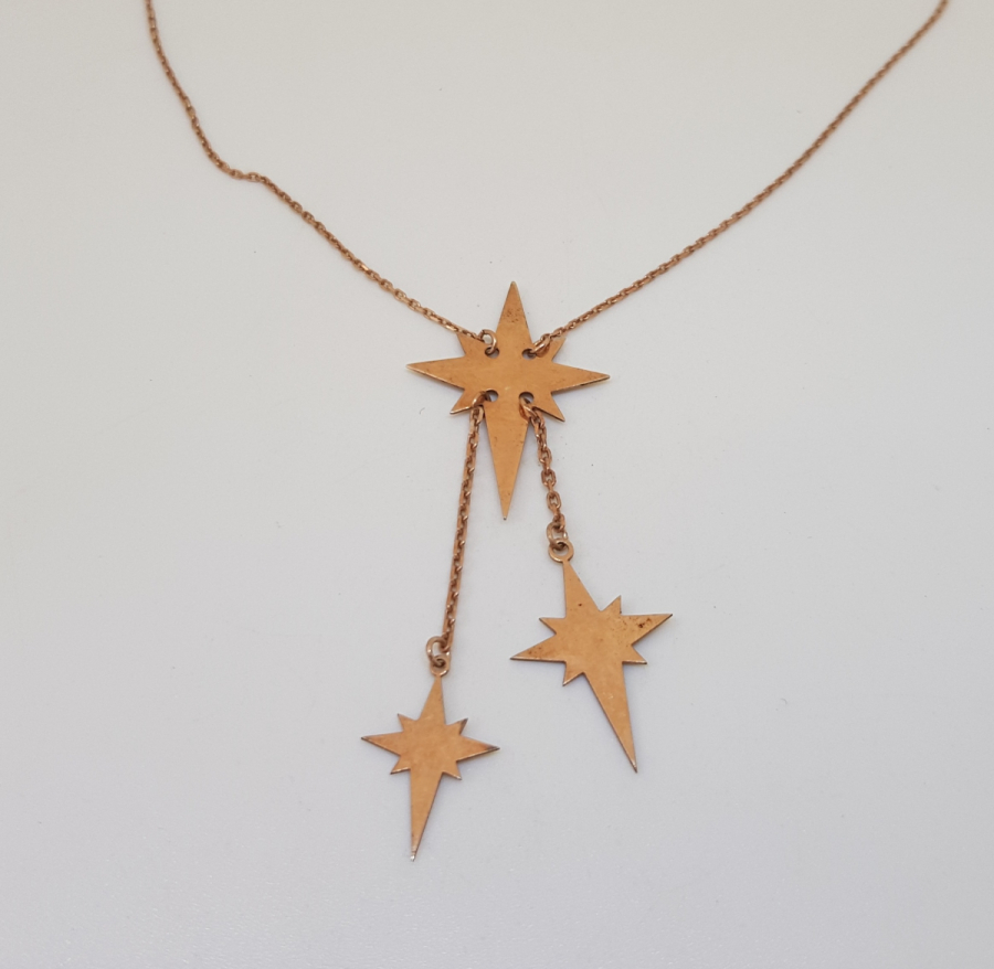 ALTIN KAPLAMA GÜMÜŞ KOLYE