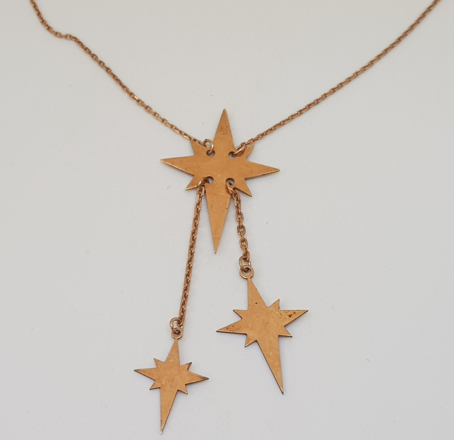 ALTIN KAPLAMA GÜMÜŞ KOLYE