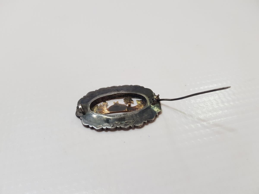 OSMANLI DÖNEMİ GÜMÜŞ VE ALTINDAN MAMÜL MESCİDİ NEBİ RESİMLİ BROŞ