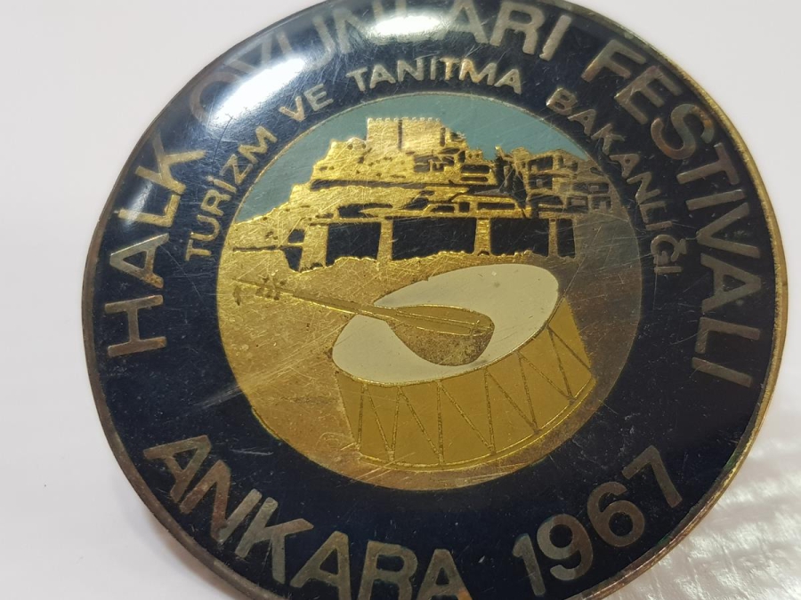 1967 ANKARA HALK OYUNLARI FESTİVALİ BÜYÜK BOY ROZET