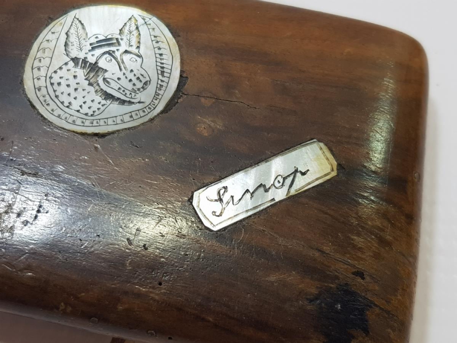 CUMHURİYET İLK DÖNEM SİNOP CEZAEVİ İŞİ KURT RESİMLİ SİGARA TABAKASI