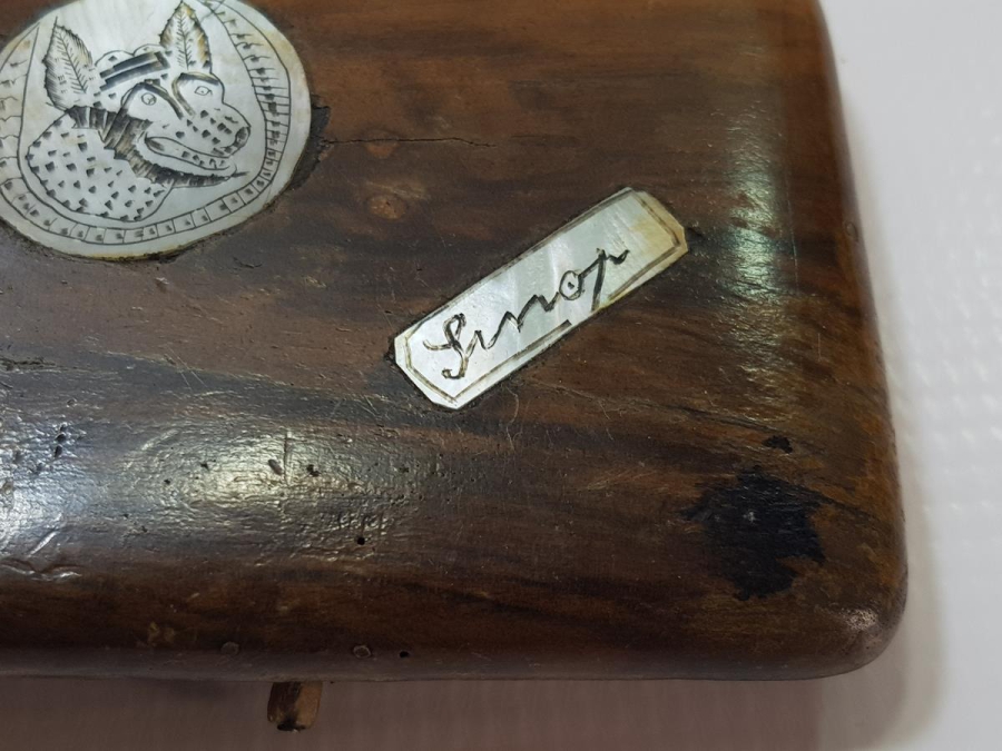 CUMHURİYET İLK DÖNEM SİNOP CEZAEVİ İŞİ KURT RESİMLİ SİGARA TABAKASI