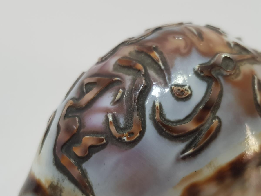 OSMANLI DÖNEMİ ÜZERİ BESMELE YAZILI DENİZ KABUKLUSU