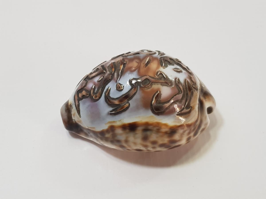 OSMANLI DÖNEMİ ÜZERİ BESMELE YAZILI DENİZ KABUKLUSU