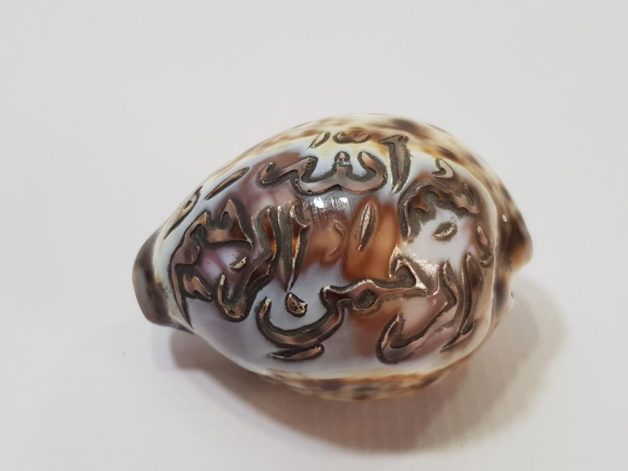 OSMANLI DÖNEMİ ÜZERİ BESMELE YAZILI DENİZ KABUKLUSU