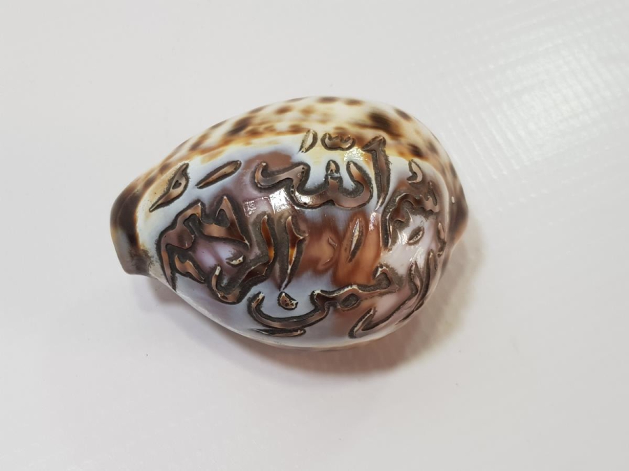 OSMANLI DÖNEMİ ÜZERİ BESMELE YAZILI DENİZ KABUKLUSU