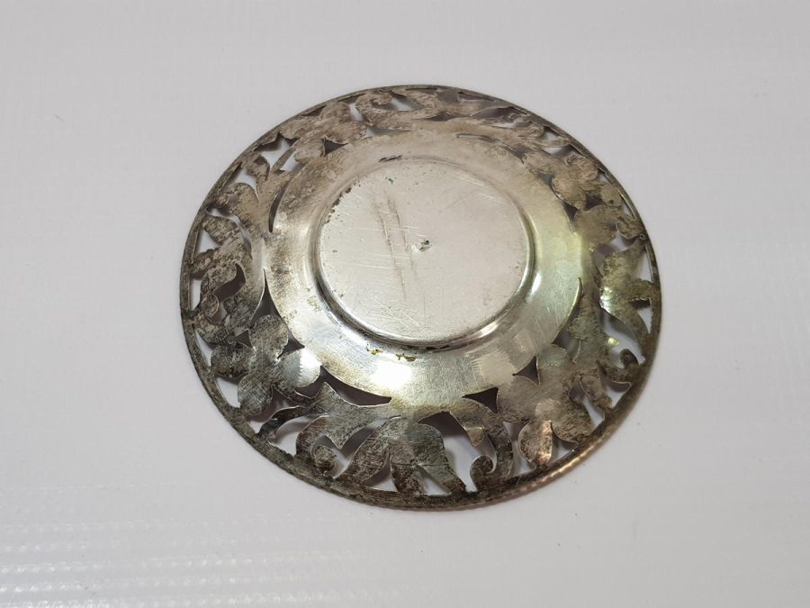 ANTİKA KIL TESTERE İŞÇİLİKLİ GÜMÜŞ ÇAY TABAĞI