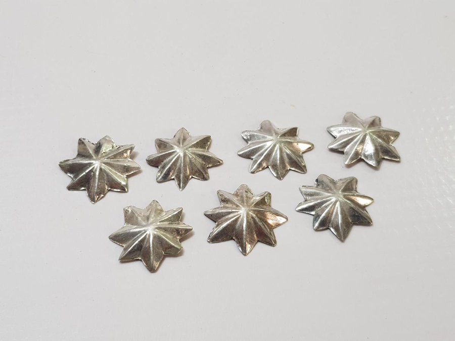 OSMANLI DÖNEMİ YILDIZ FORMLU GÜMÜŞ PAŞA APOLET DÜĞMELERİ