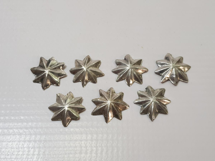 OSMANLI DÖNEMİ YILDIZ FORMLU GÜMÜŞ PAŞA APOLET DÜĞMELERİ