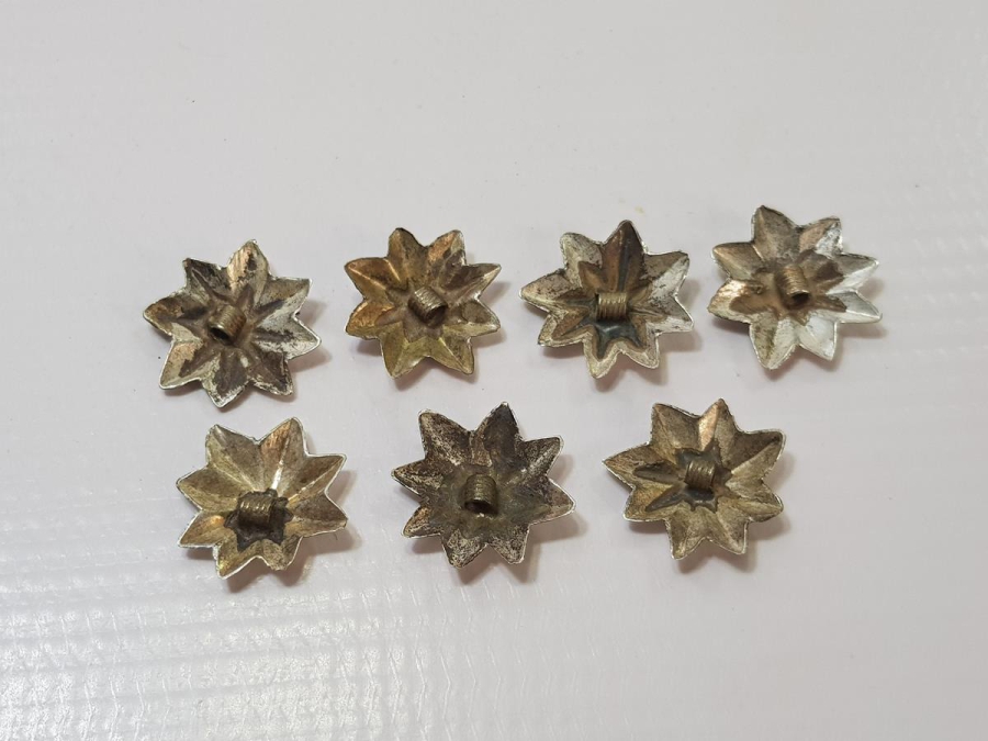 OSMANLI DÖNEMİ YILDIZ FORMLU GÜMÜŞ PAŞA APOLET DÜĞMELERİ