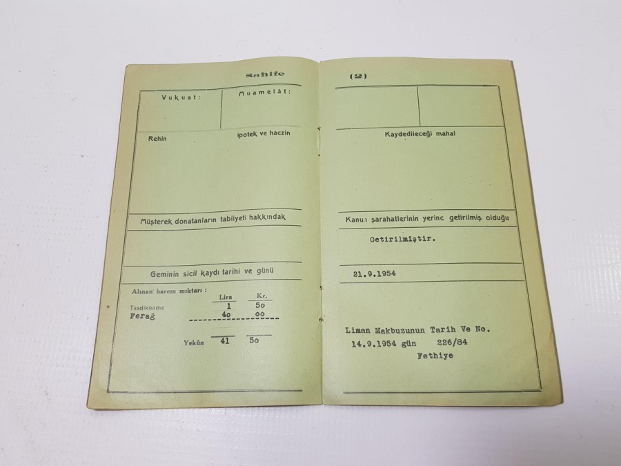 1931 TARİHLİ TİCARET GEMİSİ RUHSATNAMESİ