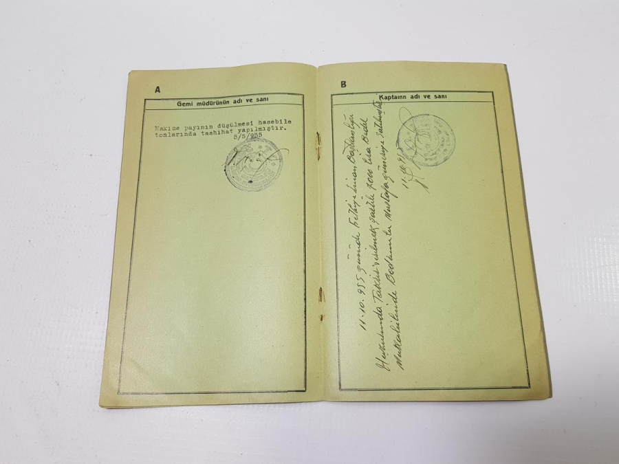 1931 TARİHLİ TİCARET GEMİSİ RUHSATNAMESİ