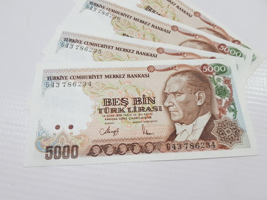 7. EMİSYON 5000 LİRA KAĞIT PARA LOTU