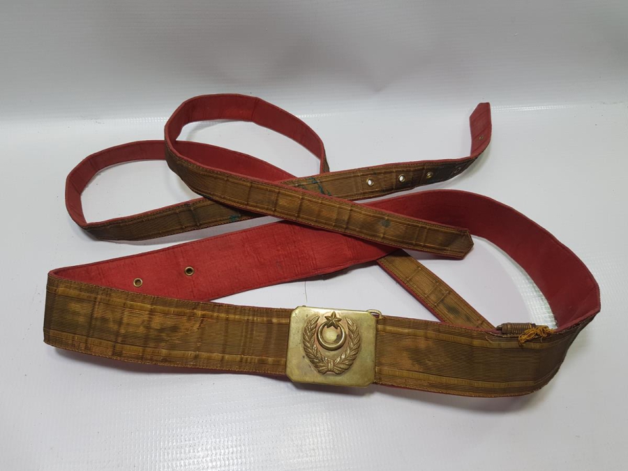 OSMANLI DÖNEMİ ALTIN SIRMA İŞÇİLİKLİ SUBAY KEMERİ