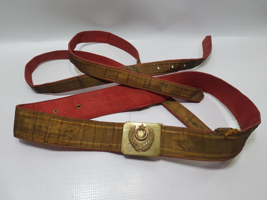 OSMANLI DÖNEMİ ALTIN SIRMA İŞÇİLİKLİ SUBAY KEMERİ