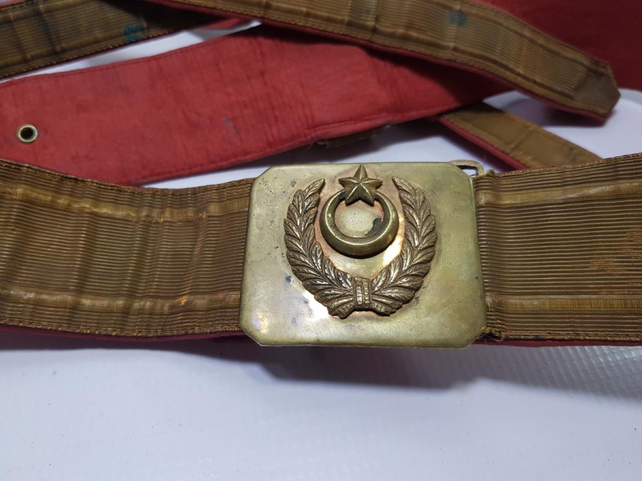 OSMANLI DÖNEMİ ALTIN SIRMA İŞÇİLİKLİ SUBAY KEMERİ