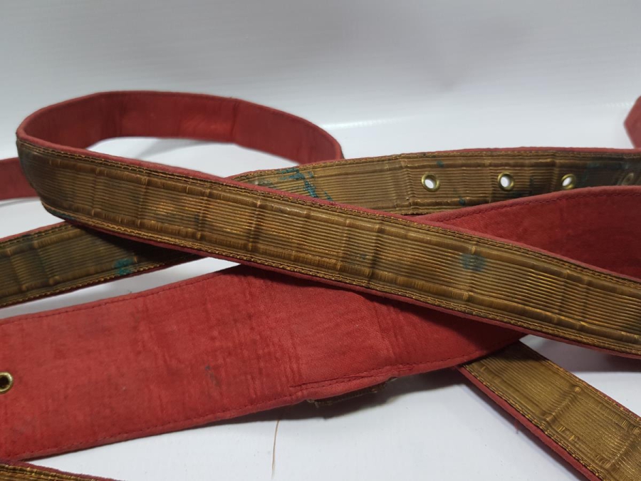 OSMANLI DÖNEMİ ALTIN SIRMA İŞÇİLİKLİ SUBAY KEMERİ