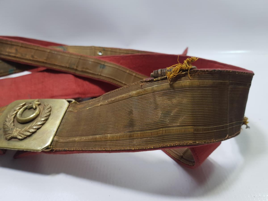 OSMANLI DÖNEMİ ALTIN SIRMA İŞÇİLİKLİ SUBAY KEMERİ