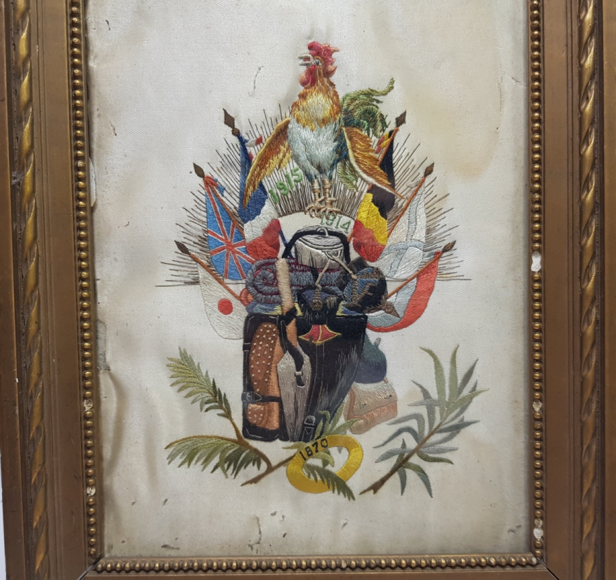 1. DÜNYA SAVAŞI İTTİFAK BAYRAKLI İPEK PANO