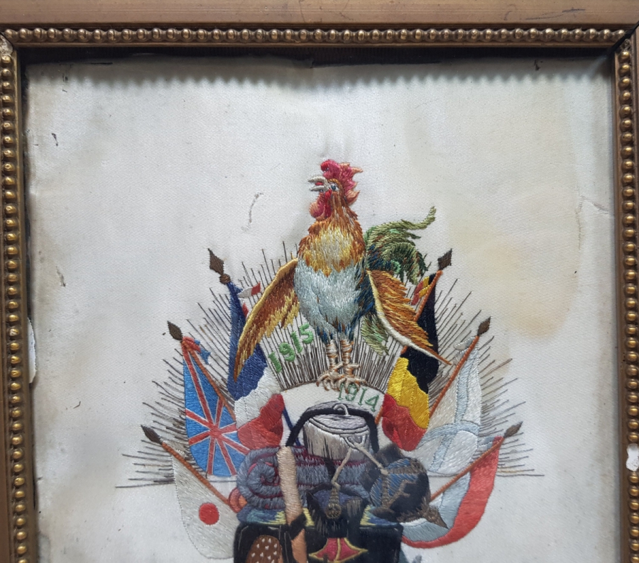 1. DÜNYA SAVAŞI İTTİFAK BAYRAKLI İPEK PANO