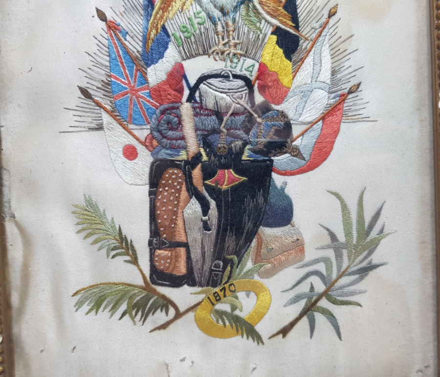 1. DÜNYA SAVAŞI İTTİFAK BAYRAKLI İPEK PANO