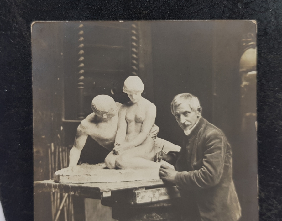 ÜNLÜ HEYKELTRAŞ STEPHAN SINDING FOTOKARTI
