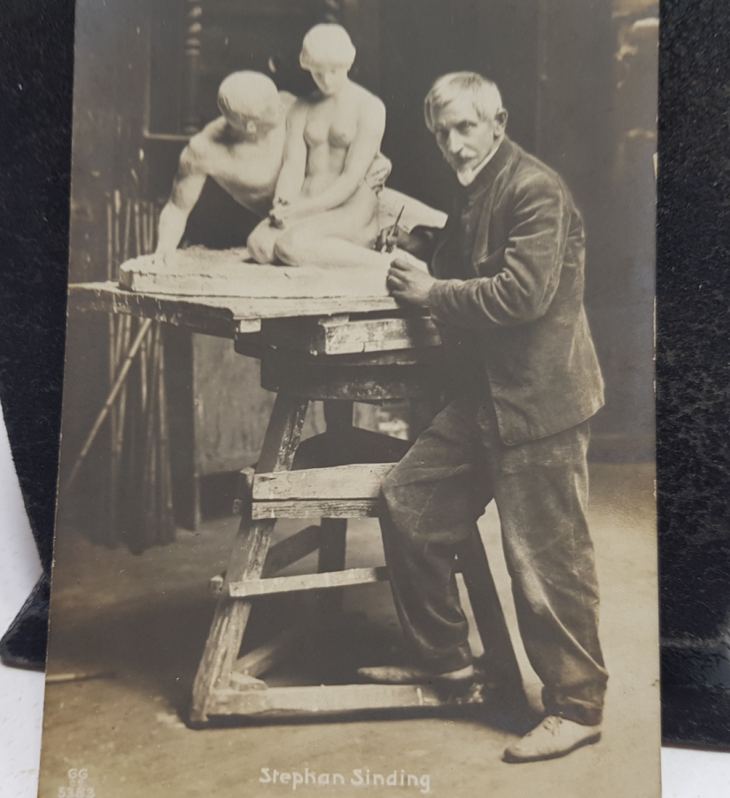 ÜNLÜ HEYKELTRAŞ STEPHAN SINDING FOTOKARTI