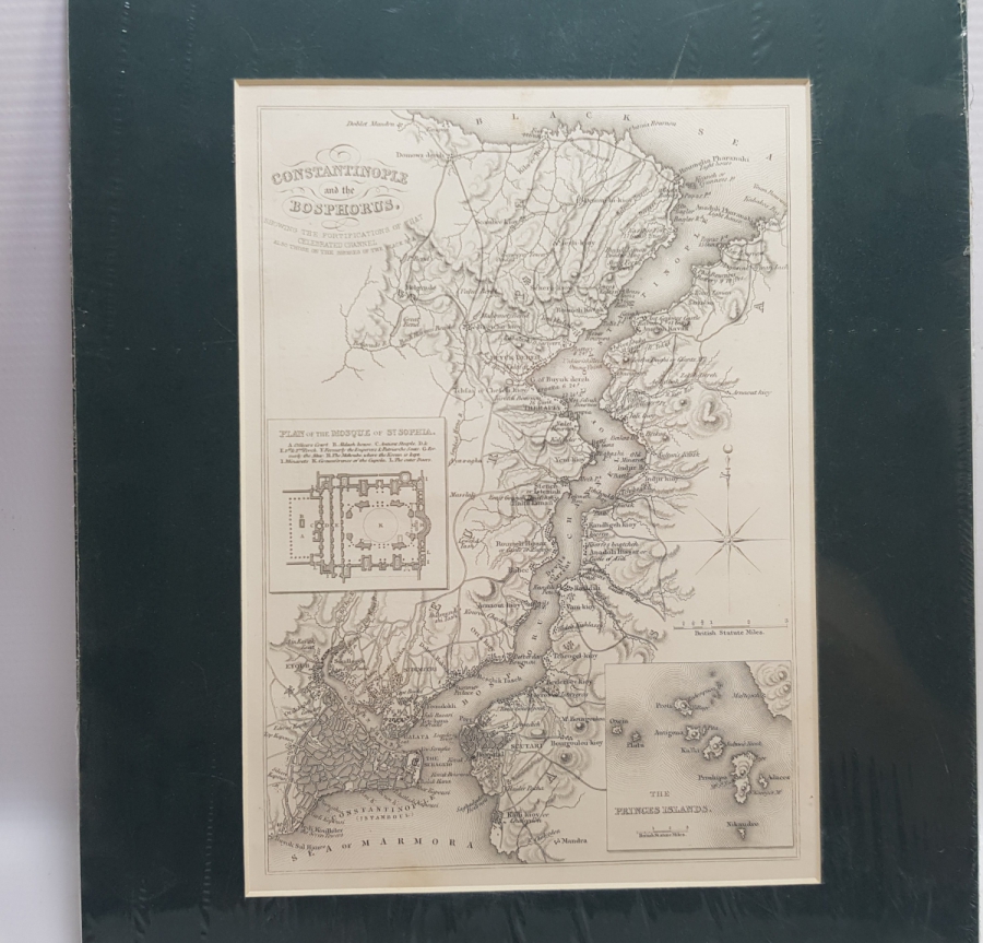 CONSTANTINOPLE BOSPHORUS HARİTA GRAVÜR