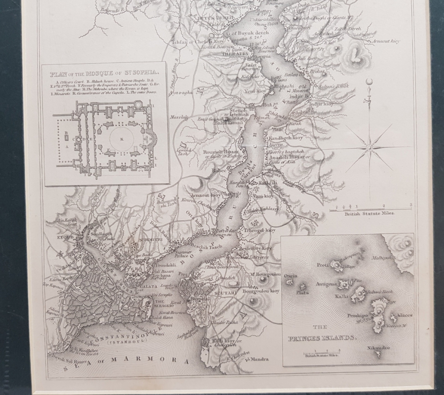 CONSTANTINOPLE BOSPHORUS HARİTA GRAVÜR