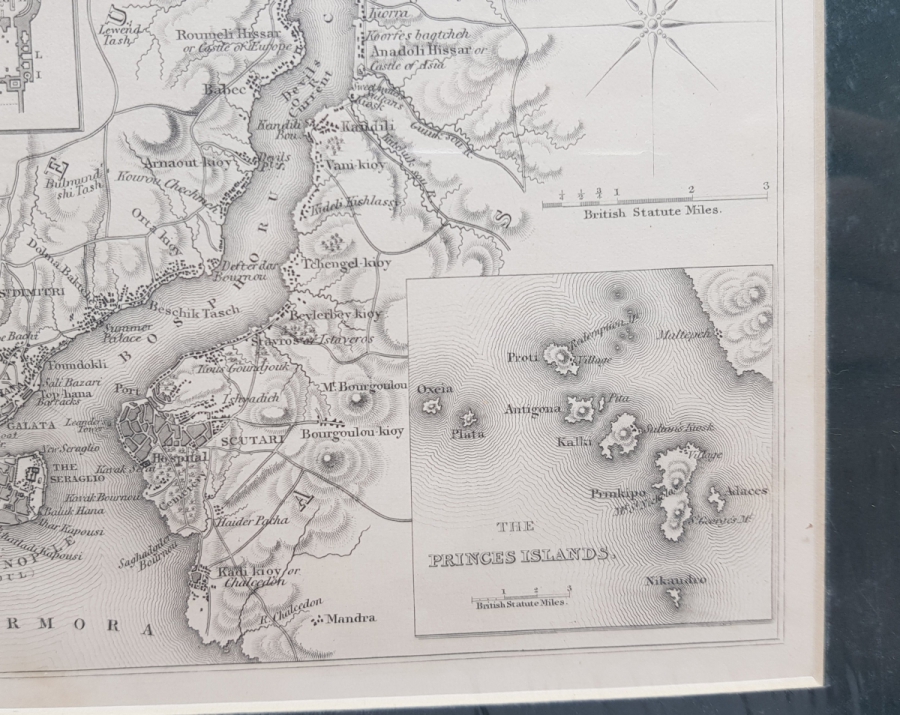 CONSTANTINOPLE BOSPHORUS HARİTA GRAVÜR