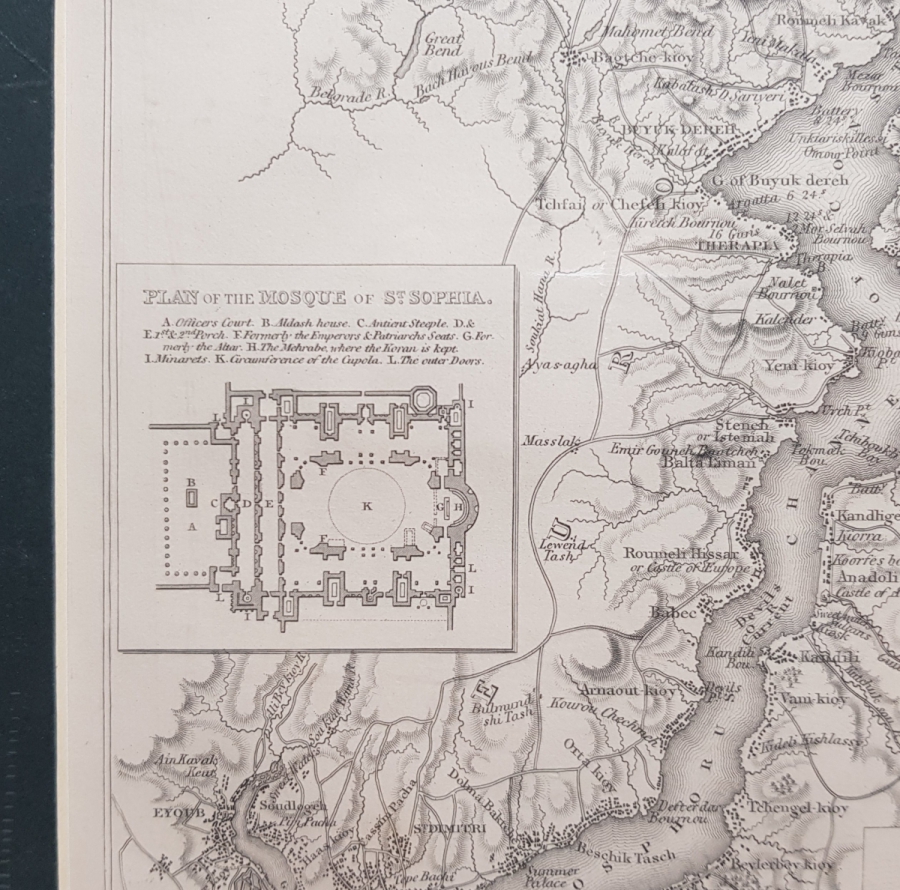 CONSTANTINOPLE BOSPHORUS HARİTA GRAVÜR