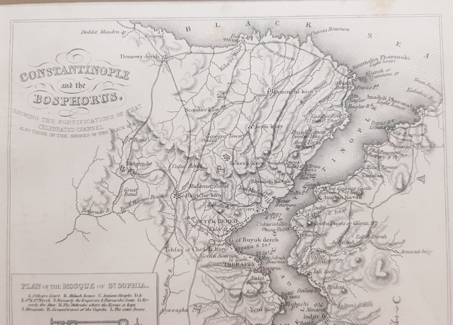 CONSTANTINOPLE BOSPHORUS HARİTA GRAVÜR