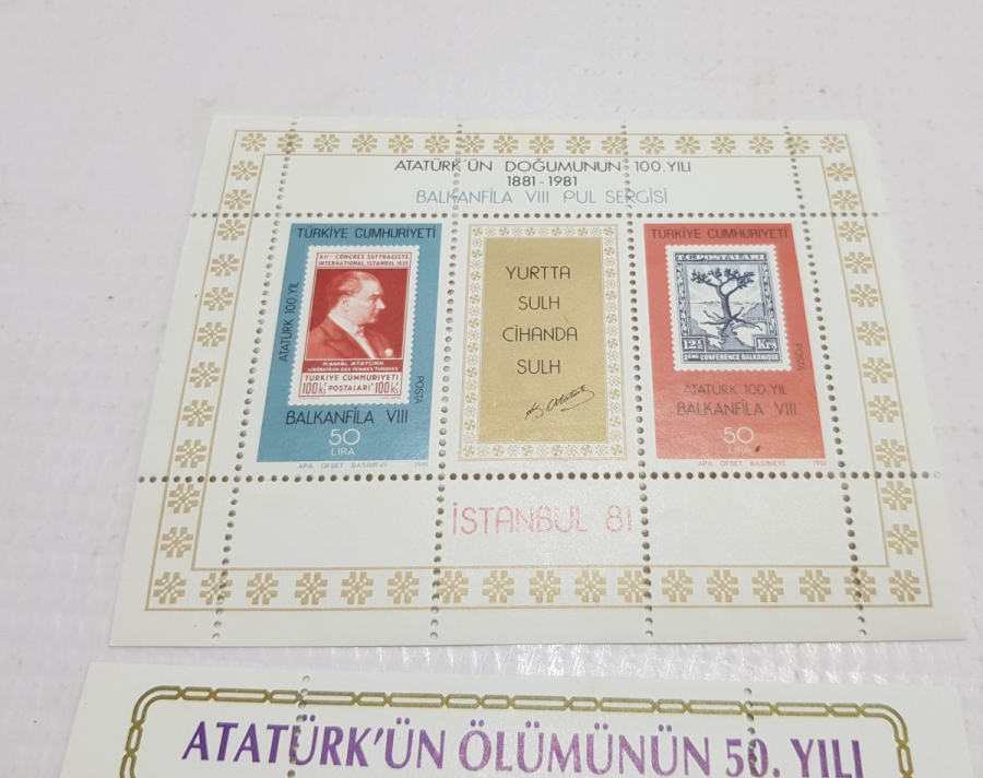 ATATÜRK'ÜN DOĞUMU VE ÖLÜMÜYLE İLGİLİ NADİR BLOK PULLAR