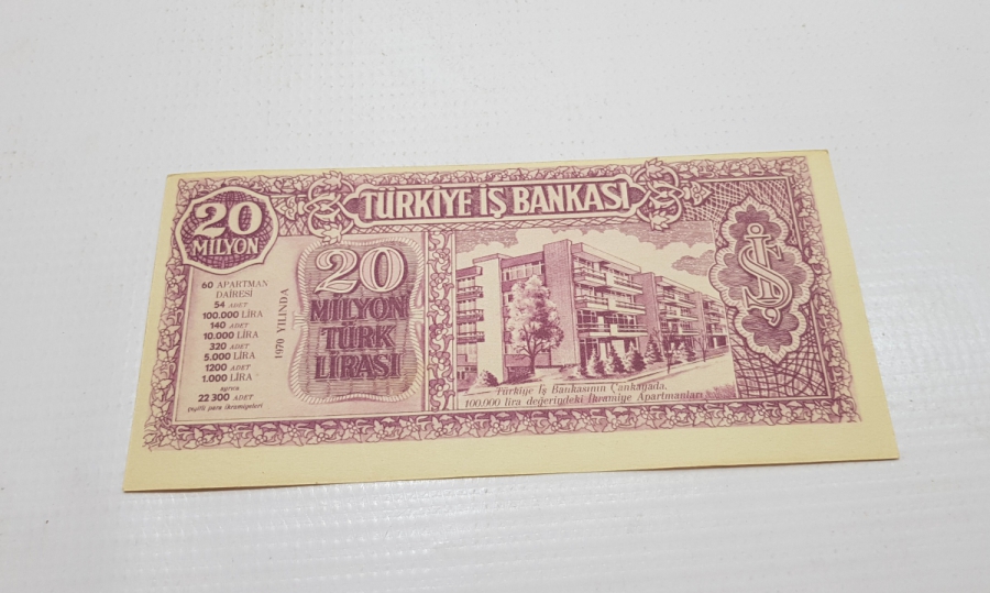 1970 TÜRKİYE İŞBANKASI PARA BENZERİ İKRAMİYE PLANI