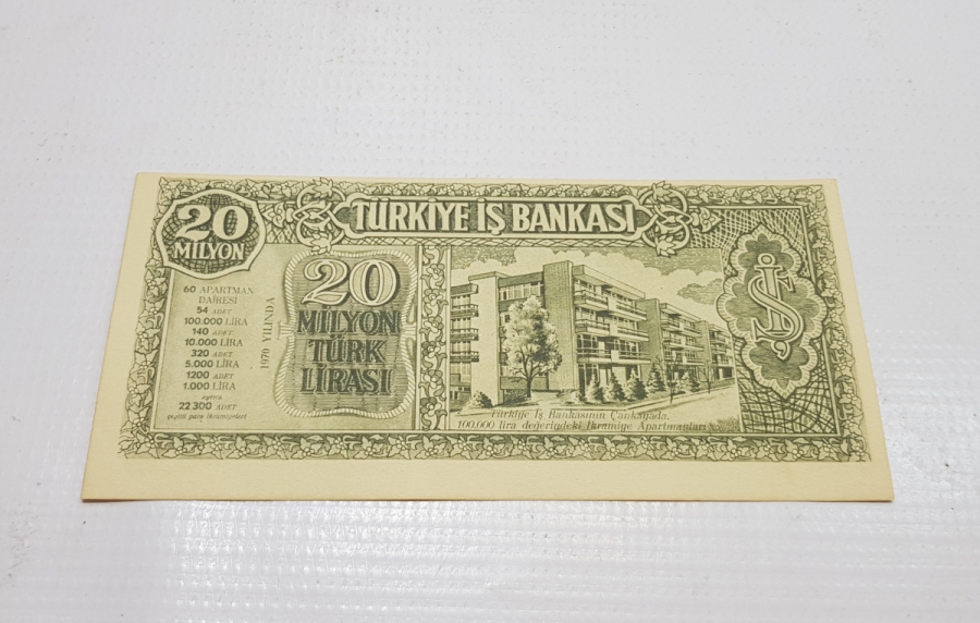 1970 TÜRKİYE İŞBANKASI PARA BENZERİ İKRAMİYE PLANI