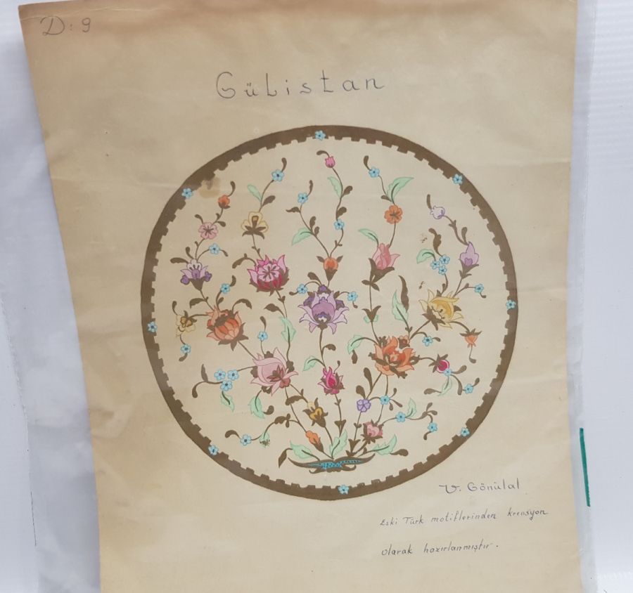 EL ÇİZİMİ GÜLİSTAN ÇİNİ MOTİFİ