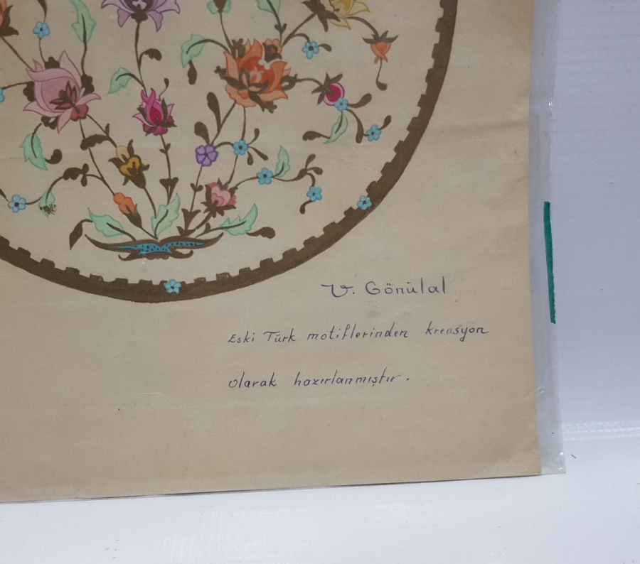 EL ÇİZİMİ GÜLİSTAN ÇİNİ MOTİFİ
