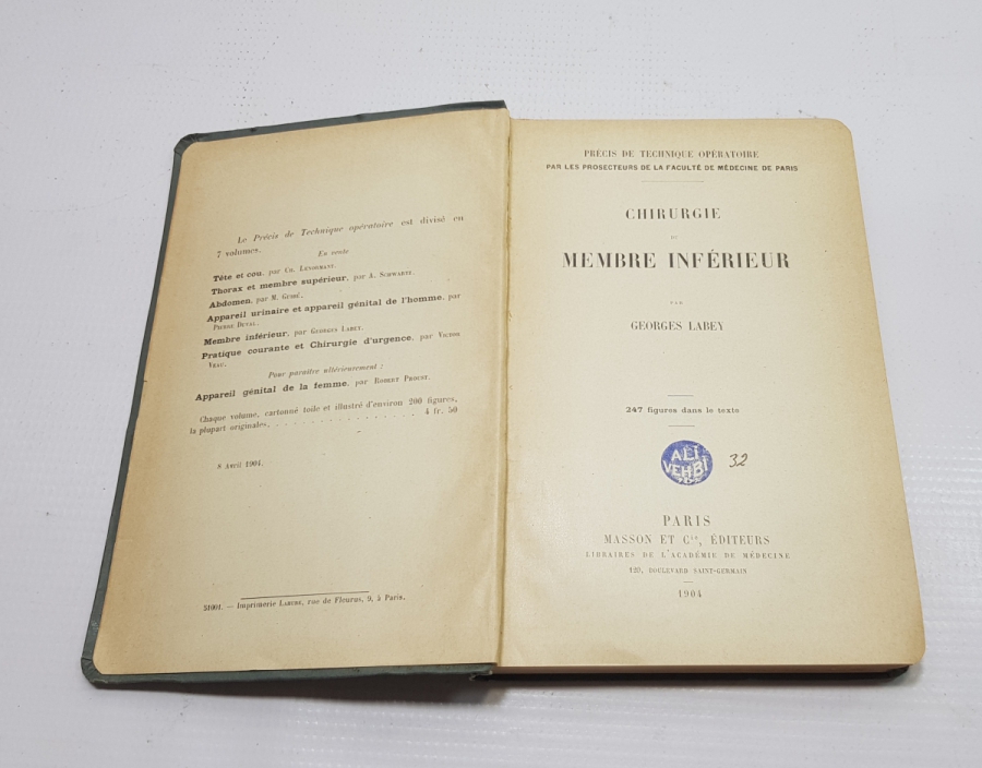 TIP TARİHİ: 1904 FRANSIZCA DOKTOR AMELİYAT KİTABI