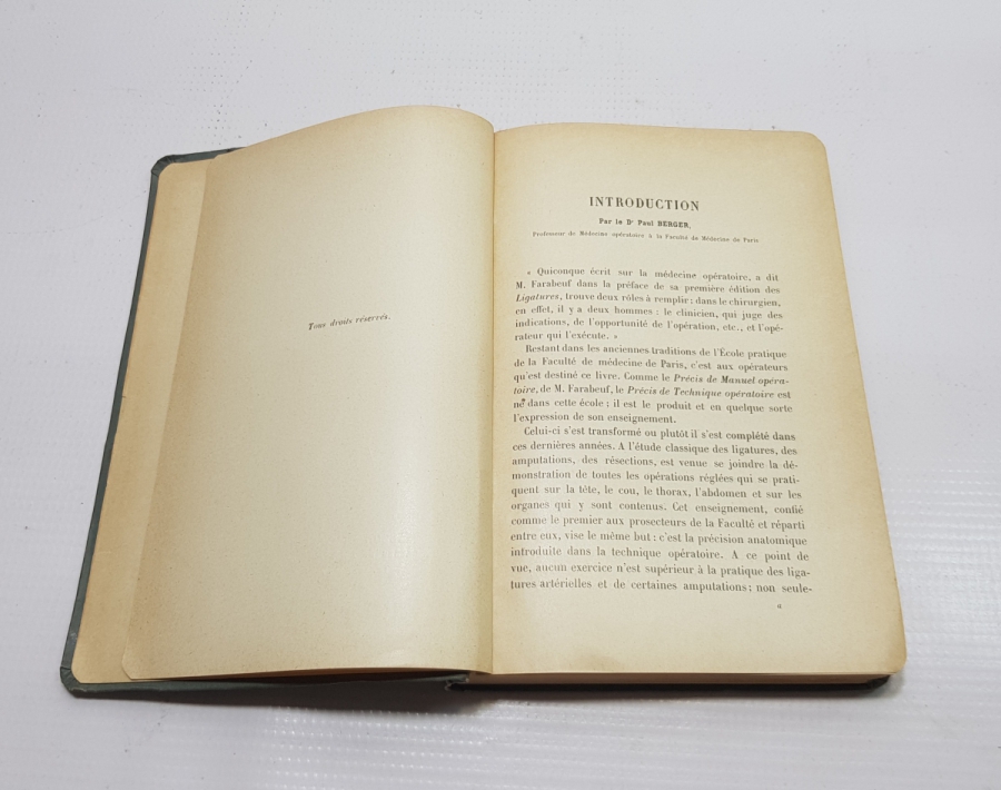 TIP TARİHİ: 1904 FRANSIZCA DOKTOR AMELİYAT KİTABI