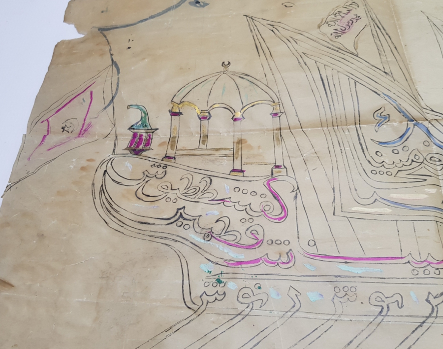 EL YAZMA AMENTÜ GEMİSİ CAM ALTI HAT LEVHA KALIBI