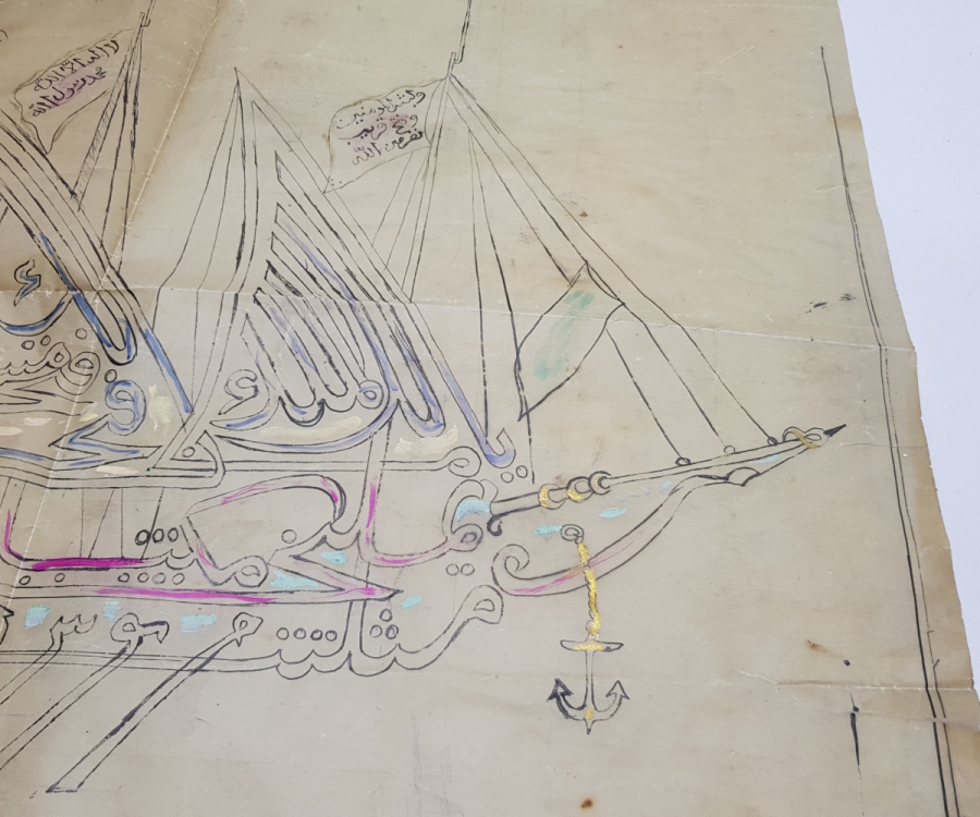 EL YAZMA AMENTÜ GEMİSİ CAM ALTI HAT LEVHA KALIBI