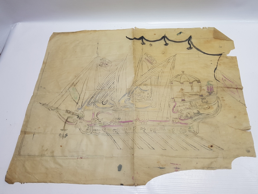 EL YAZMA AMENTÜ GEMİSİ CAM ALTI HAT LEVHA KALIBI