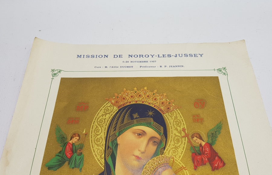 1927 TARİHLİ HIRİSTİYAN DİNİ AZİZE VE MELEKLER TEMALI DUVAR PANOSU